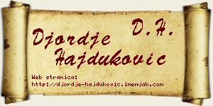 Đorđe Hajduković vizit kartica